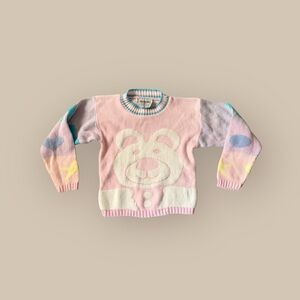 Vintage kids Hot Cashews Pink Sweater with bear
